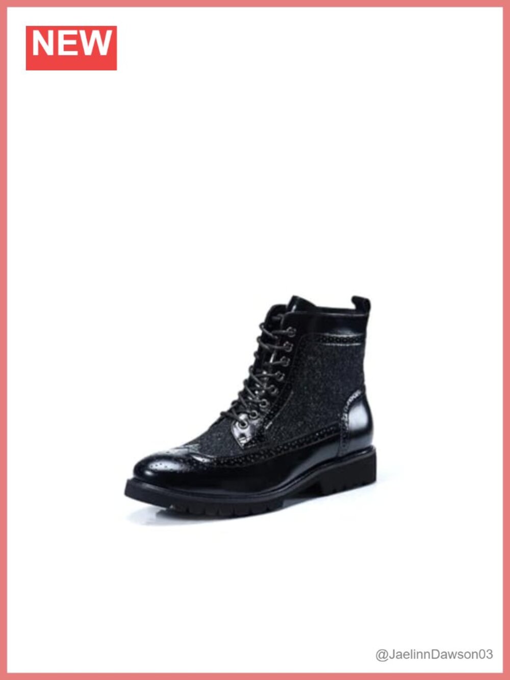 Harris Tweed & Buffalo Leather Ankle Bootie Lace-Up Water Resistant